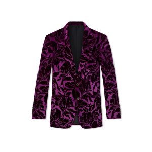 Chaquetas Tom Ford Bold Floral Velvet Cooper Hombre Magenta | 542-VPFORH
