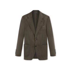 Chaquetas Tom Ford Brushed Cashmere Twill O'Connor Hombre Verde Oliva | 315-AJOGZY