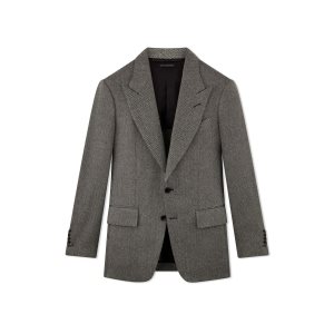 Chaquetas Tom Ford Cashmere Herringbone Shelton Hombre Gris | 862-KHQRNT