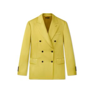 Chaquetas Tom Ford Fluid Double-faced Satin Mujer Charteuse Citrine | 078-EQKIXU