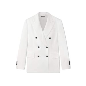 Chaquetas Tom Ford Fluid Double-faced Satin Mujer Chalk | 586-UKXYSR