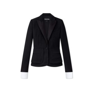 Chaquetas Tom Ford Gran De Poudre Tuxedo Fitted Mujer Negras | 542-MWNBAG