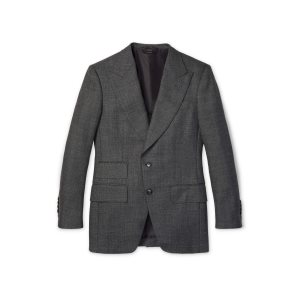 Chaquetas Tom Ford Grand Dry Sharkskin Atticus Hombre Gris | 764-WFGUVZ