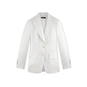 Chaquetas Tom Ford Hopsack Tailoring Mujer Chalk | 592-XHOKNE