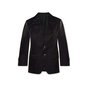 Chaquetas Tom Ford Lurex Tonal Twill Cooper Hombre Negras | 014-PLVUKW