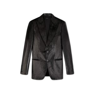 Chaquetas Tom Ford Lurex Velvet Atticus Cocktail Hombre Negras | 836-JHIZFB