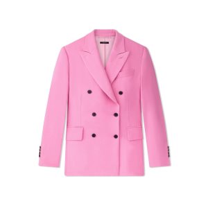Chaquetas Tom Ford Soft Fluid Twill Mujer Rosas | 938-TBAPEU