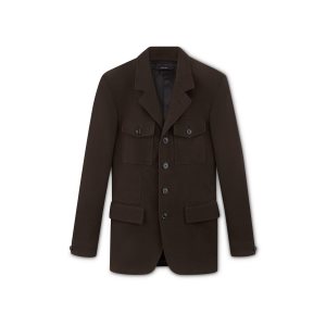 Chaquetas Tom Ford Tailored Military Hombre Marrones Oscuro | 703-IFXDZR