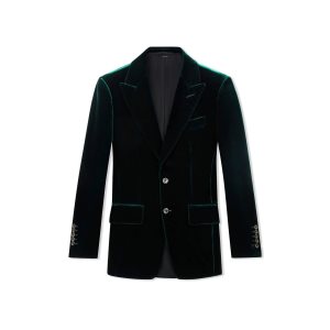 Chaquetas Tom Ford Viscose Fluid Velvet Cooper Hombre Turquesa | 326-UCZHNA