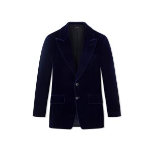 Chaquetas Tom Ford Viscose Velvet Mujer Azules | 652-BCNLEP