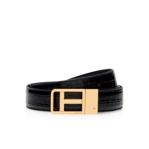 Cinturones Tom Ford Crocodile Classic T Hombre Negras | 157-YHXIFG