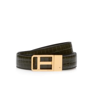 Cinturones Tom Ford Crocodile Classic T Hombre Verde Oliva Oscuro | 625-EGZANM