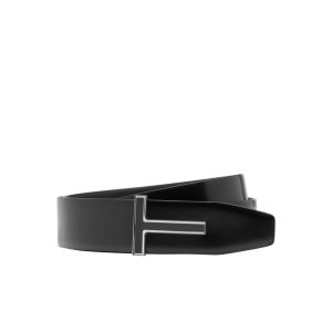 Cinturones Tom Ford Cuero Enamel T Ridge Hombre Negras | 630-GZYWBA