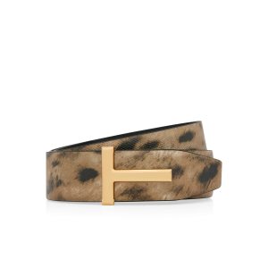 Cinturones Tom Ford Distressed Leopard Print T Icon Hombre Leopardo | 429-QLUHKY