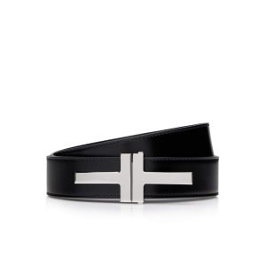 Cinturones Tom Ford Double T Hombre Negras | 023-OQBLMF