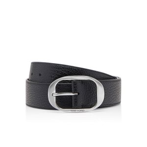 Cinturones Tom Ford Grain Cuero Oval Hombre Negras | 834-POLUED