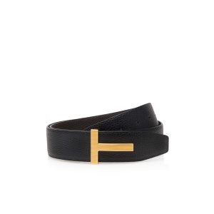 Cinturones Tom Ford Grain Cuero Ridge T Hombre Marrones Negras | 185-JCPKMZ