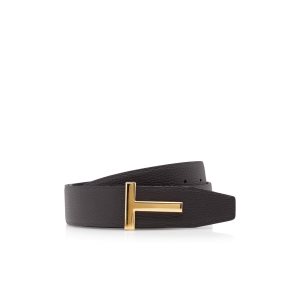 Cinturones Tom Ford Grain Cuero T Icon Hombre Marrones Negras | 153-SBCOUH