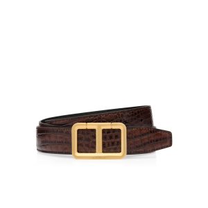 Cinturones Tom Ford Printed Alligator Scored T Hombre Marrones | 589-URCGAO