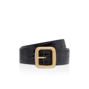 Cinturones Tom Ford Printed Alligator Square Hebilla Hombre Negras | 348-GCADKB