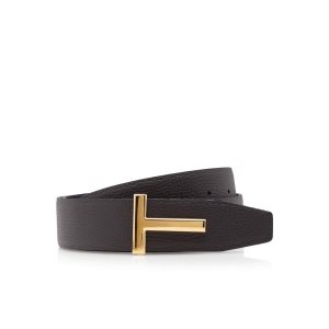 Cinturones Tom Ford Soft Grain Cuero T Icon Hombre Marrones Negras | 317-LMAICO
