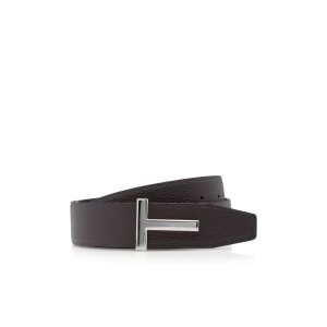 Cinturones Tom Ford T Icon Reversible Cuero Hombre Marrones Negras | 763-RUSLCH
