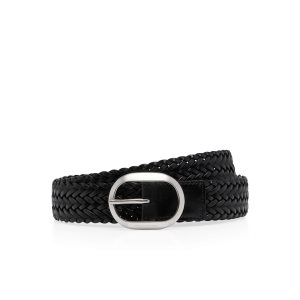 Cinturones Tom Ford Woven Cuero Oval Hombre Negras | 618-DCZFMP