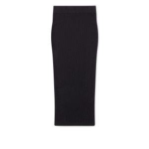Falda Tom Ford Fine Cashmere Silk Rib Midi Mujer Negras | 195-AZVSQP