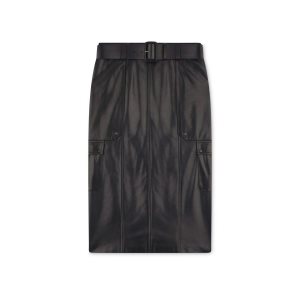 Falda Tom Ford Plonge Cuero Belted Mujer Negras | 238-KMNSYZ