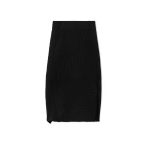Falda Tom Ford Stretch Lana Rib Asymmetric Mujer Negras | 863-PTDYOU
