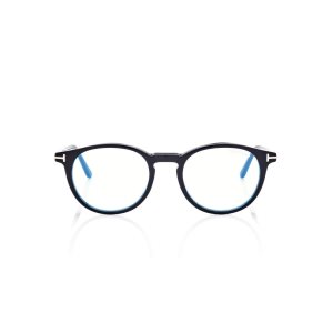 Gafas de Sol Tom Ford Blue Block Round Opticals Clip On Sun Mujer Negras | 186-JROFKM