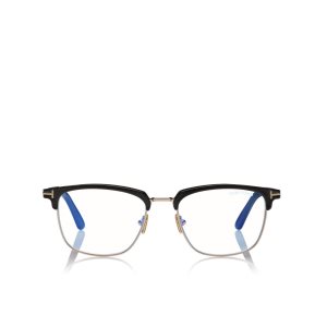 Gafas de Sol Tom Ford Blue Block Soft Square Magnetic Bridge Opticals Hombre Negras | 679-VXHDSO