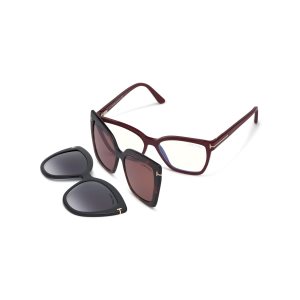 Gafas de Sol Tom Ford Double Clip On Blue Block Opticals Mujer Fucsia | 029-DKHQBI