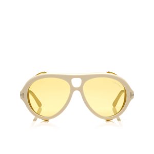 Gafas de Sol Tom Ford Neughman Mujer Blancas | 395-OMAYUZ
