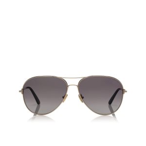 Gafas de Sol Tom Ford Polarized Clark Hombre Rosas Doradas | 521-GMKTCV
