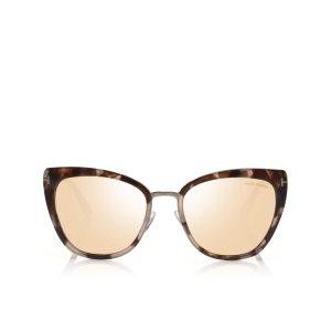 Gafas de Sol Tom Ford Simona Mujer Plateadas Oscuro | 491-XFTZVA