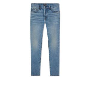 Jeans Tom Ford Aged Light Wash Slim Fit Hombre Azules | 915-QCKYPO