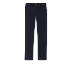 Jeans Tom Ford Slim Fit Moleskin Stretch Hombre Azul Marino | 650-OYQHTI