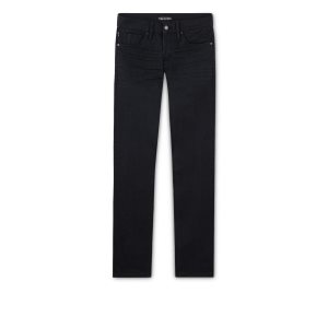 Jeans Tom Ford Slim Fit Stretch Japanese Selvedge Hombre Negras | 607-WOVBLH