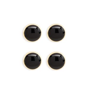 Joyería Tom Ford Onyx Round Studs Hombre Doradas Negras | 629-OPKELQ