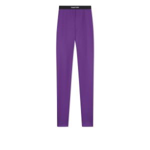 Leggins Tom Ford Stretch Lycra Logoed Mujer Moradas | 183-KQGADL