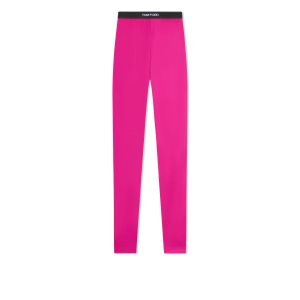 Leggins Tom Ford Stretch Lycra Logoed Mujer Fuschia | 342-MWBOZJ