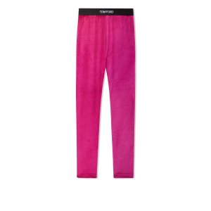 Leggins Tom Ford Stretch Velvet Signature Mujer Raspberry | 142-MJDXBF