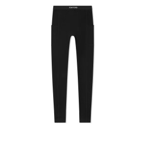 Leggins Tom Ford Stretch Viscose With Side Pockets Mujer Negras | 587-ETZWIV