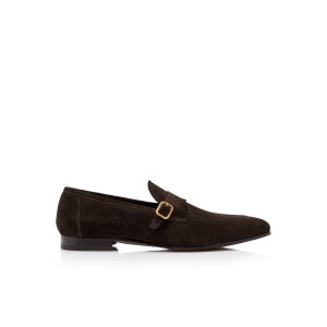 Loafers Tom Ford Gamuza Dover Hombre Chocolate | 476-KYQWZA