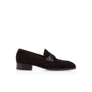 Loafers Tom Ford Gamuza Elkan Twisted Band Hombre Verde Menta | 483-WLRFVQ