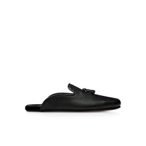 Loafers Tom Ford Grain Cuero Winston Pantuflas Hombre Negras | 862-PHDBUC