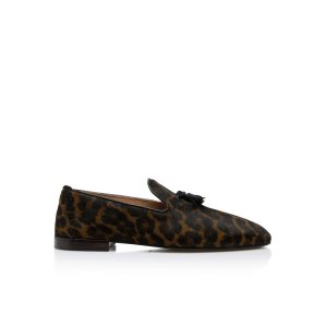 Loafers Tom Ford Leopard Printed Pony Nicolas Pantuflas Hombre Kaki Marrones | 820-GKPSBV