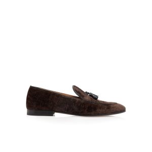 Loafers Tom Ford Textured Velvet Liam Tassel Hombre Chocolate | 831-HKPEXG