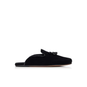 Loafers Tom Ford Velvet Winston Pantuflas Hombre Negras | 809-MPDGVW